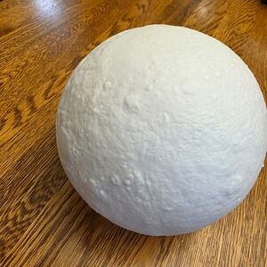 3D Printed Moon Lamp Battery Operated Textured Lunar Night Light White Decor